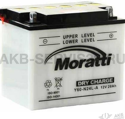 Изображение товара Аккумулятор мото Moratti Moto Dry Charge Y60-N24L-A 28 а/ч