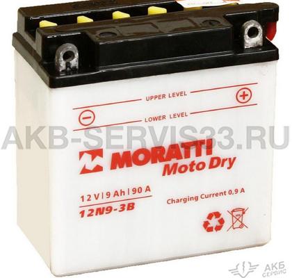 Изображение товара Аккумулятор для мото Moratti Moto Dry 12N9-3B 9 а/ч