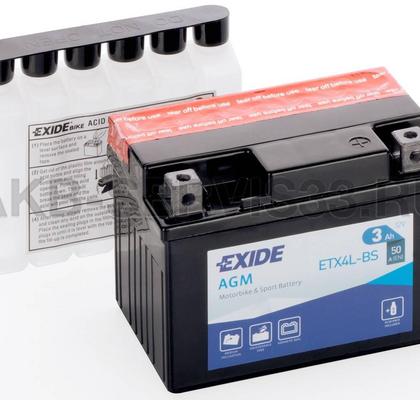 Изображение товара Аккумулятор для мото Exide ETX4L-BS 3 а/ч